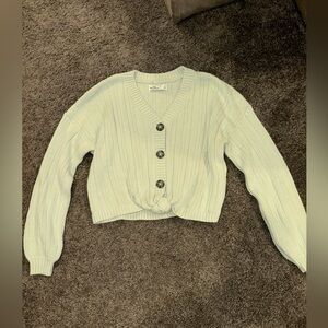 Hollister green button down sweater size small